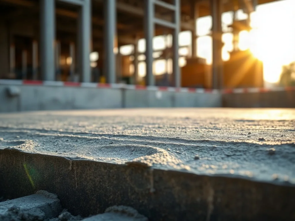 Świeża mieszanka betonowa o idealnej konsystencji wylewana do formy na placu budowy.