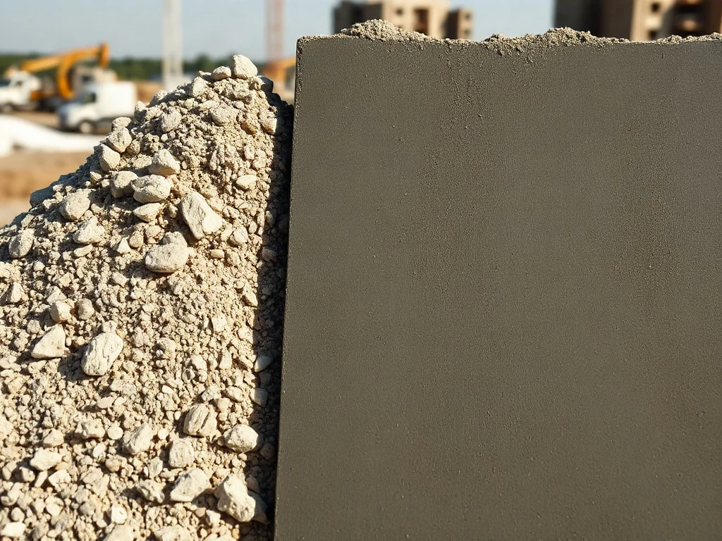 Porównanie tekstury betonu półsuchego o ziarnistej strukturze oraz gładkiego, mokrego betonu wylewanego.